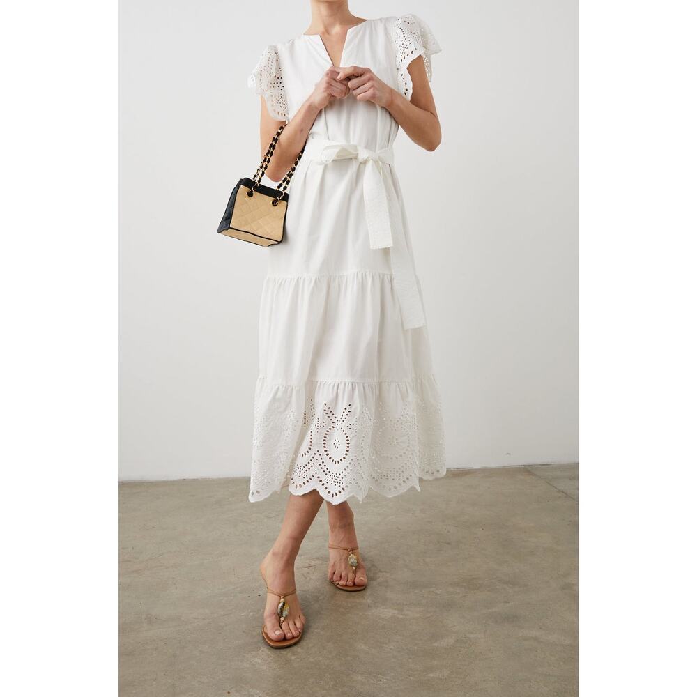 Rails White Lace Cutout Flutter Sleeves Cotton Bl… - image 2